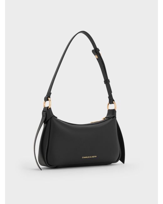 Charles & Keith Black Mini Calla Shoulder Bag