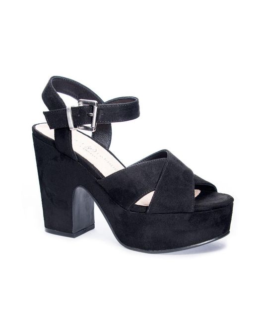 chinese laundry black platform sandals