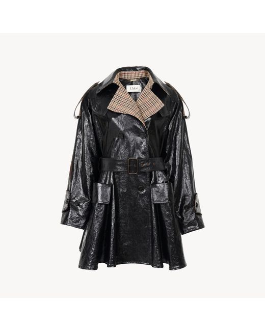 Chloé Black Double-Breasted Short Riding Coat