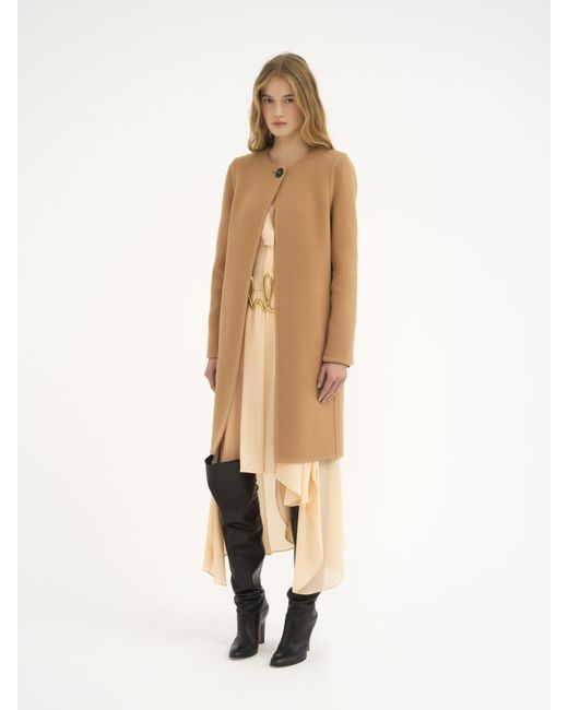 Chloé Brown Cape Coat In Wool & Cashmere