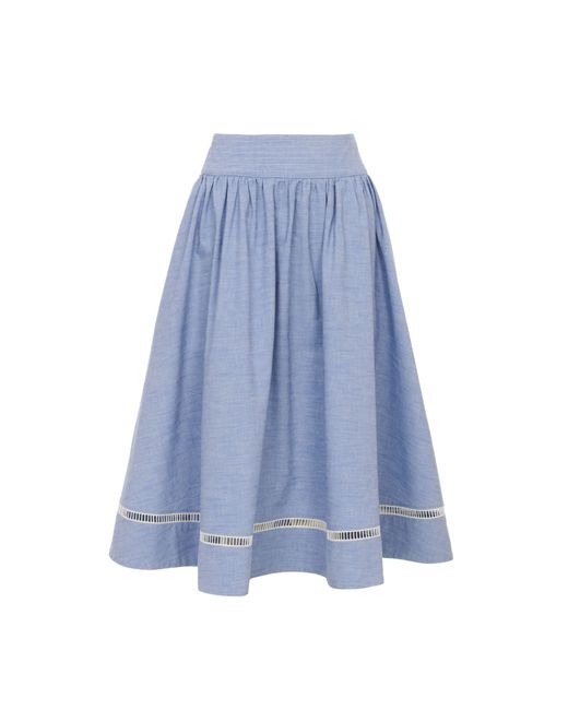 Chloé Blue Flared Long Skirt