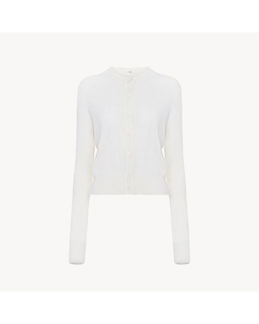 Chloé White Fitted Cardigan