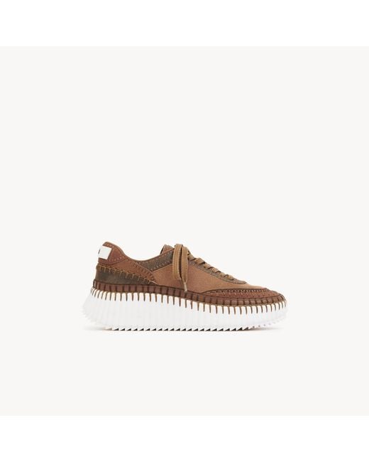 Chloé Brown Nama Sneaker 100% Bovine Leather, Sheepskin
