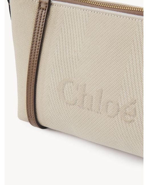Chloé White Chloé Carry Shoulder Bag In Canvas