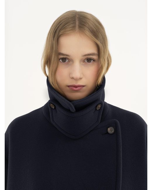 Chloé Blue Oversized Short Coat In Wool