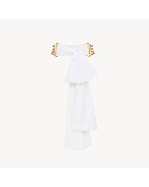 Chloé White The Bow Chain Belt