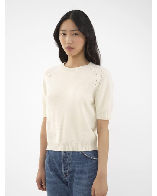 Chloé Natural Short-sleeve Sweater