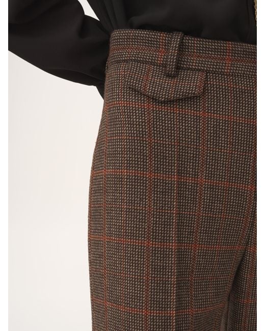 Chloé Black High-rise Flared Pants In Wool Check