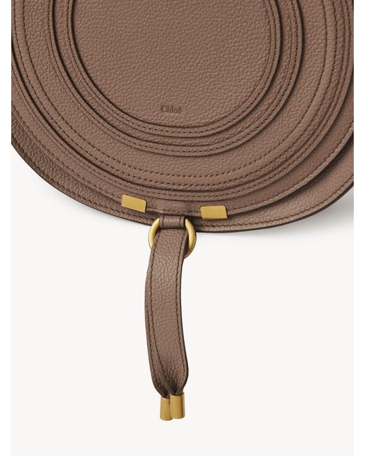 Chloé Brown Marcie Satteltasche aus genarbtem Leder
