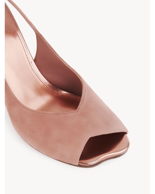 Chloé Flowerヒール サンダル 婦人向け ピンク サイズ 山羊革 100 Pink