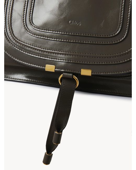 Chloé Black Marcie Tasche aus glänzendem Leder