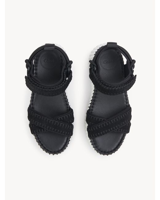 Chloé Black Nama Platform Sandal