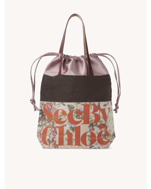 See By Chloé Linen See By Chloé Essential Small Tote in Gray Lyst