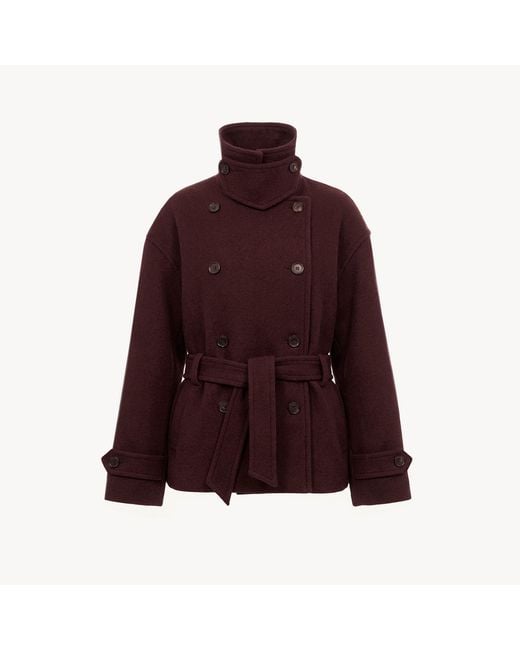 Chloé Purple Double-Breasted Short Coat