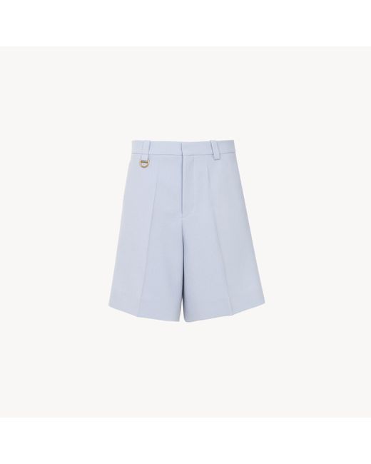 Chloé Blue Couture-Shorts aus Wollkrepp