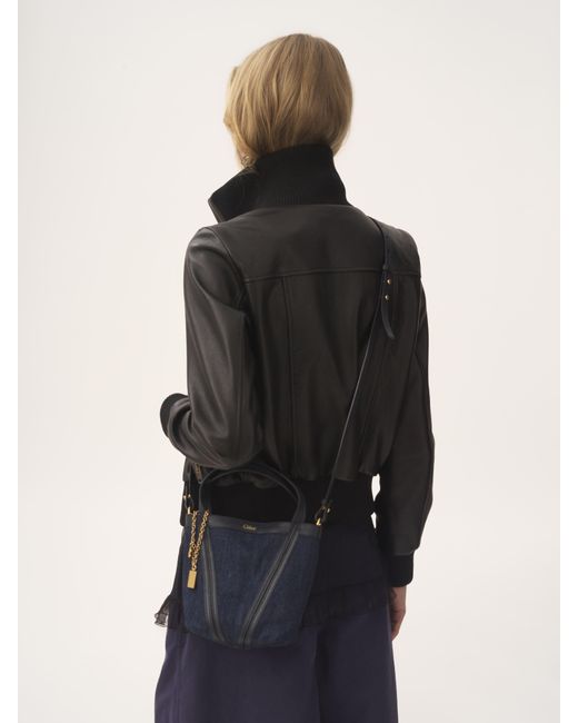 Chloé Blue Small Chloé Spin Tote Bag In Denim