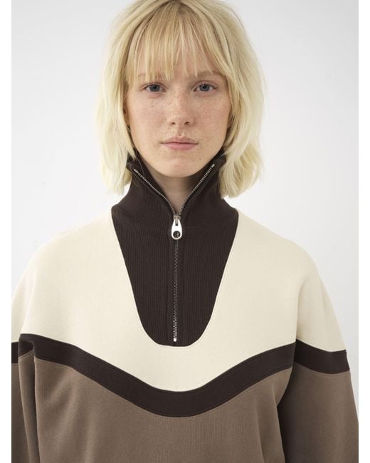 Chloé Brown Zip-collar Sweater