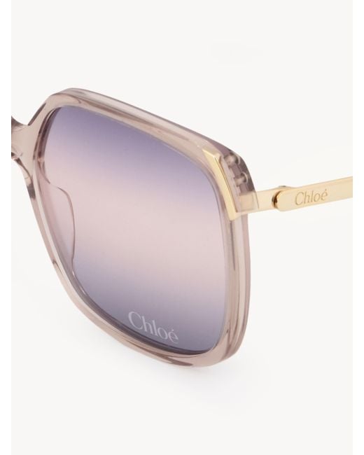 Occhiali Da Sole Aly Transparent Taglia 100% Acetato di Chloé in Pink