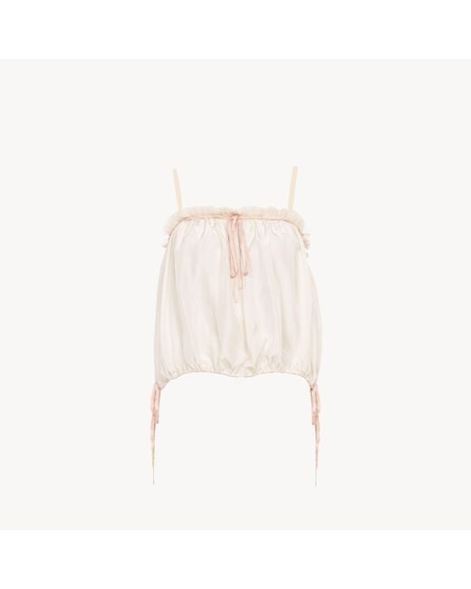 Chloé Natural Ruffled Camisole Top