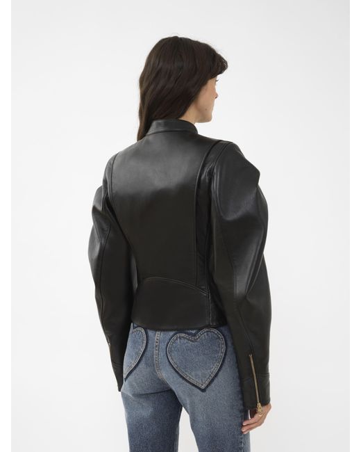 Chloé Black Asymmetrical Biker Leather Jacket