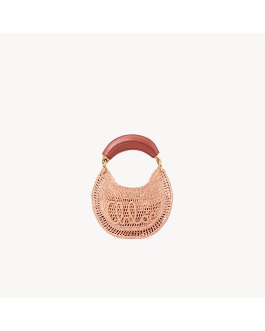 Chloé Pink Mini Summer Banana Hobo Bag With Strap