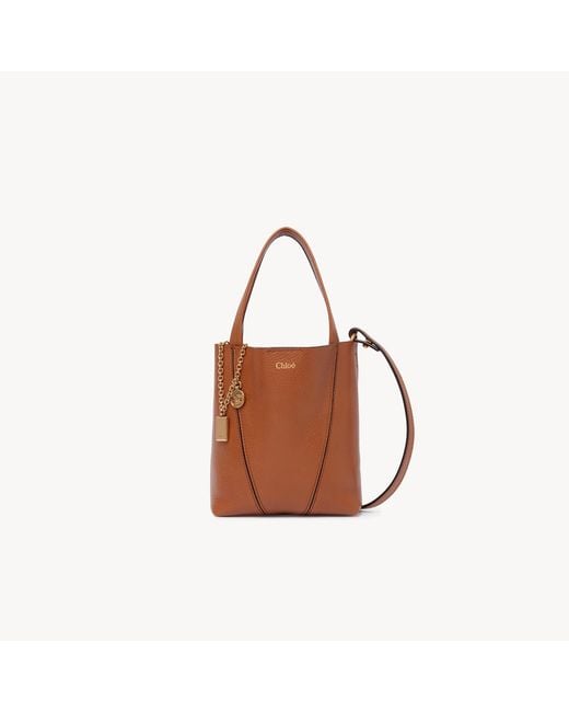 Chloé Brown Small Spin Tote Bag