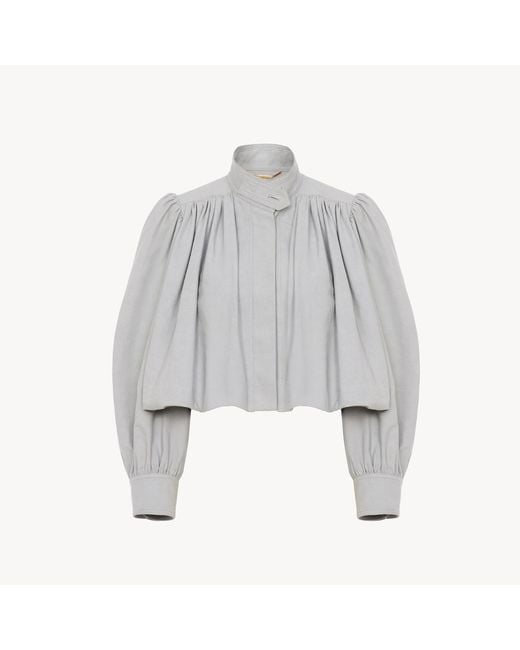 Chloé Gray Gathered Boule Jacket