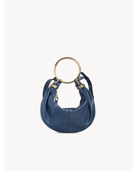 Chloé グレインレザー製スモールBracelet Hobo Bag 婦人向け ブルー サイズ 牛革（カーフ） 100 Blue