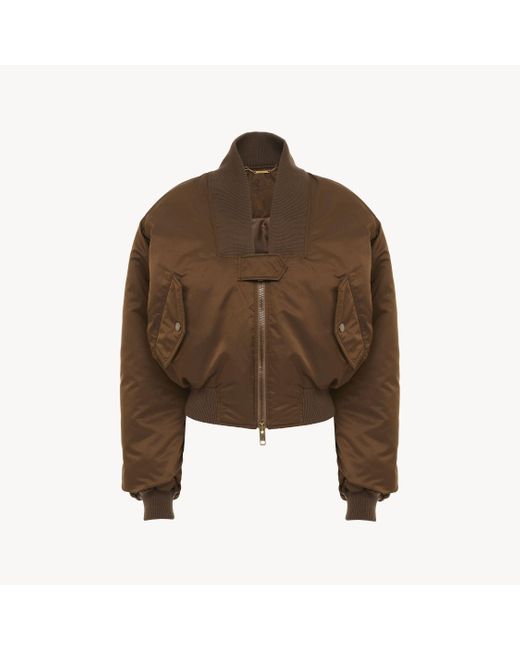 Chloé ナイロン製ボンバージャケット 婦人向け ブラウン サイズ ポリエステル 100 Brown