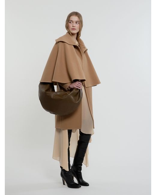 Chloe Cape Coat In Wool Cashmere in Brown Lyst UK