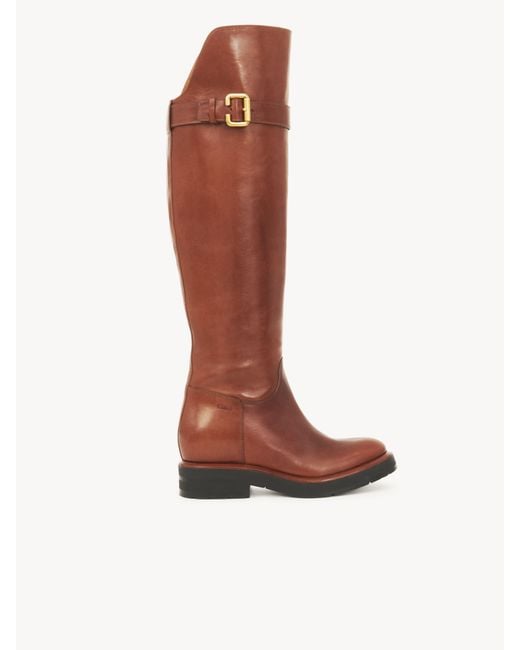 Chloé Brown Coddington Boot 100% Calf-Skin Leather