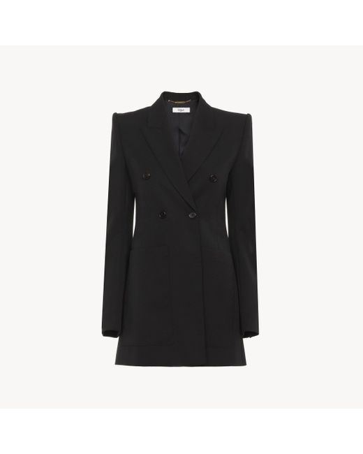 Chloé Black Tailored Jacket In Wool Grain De Poudre