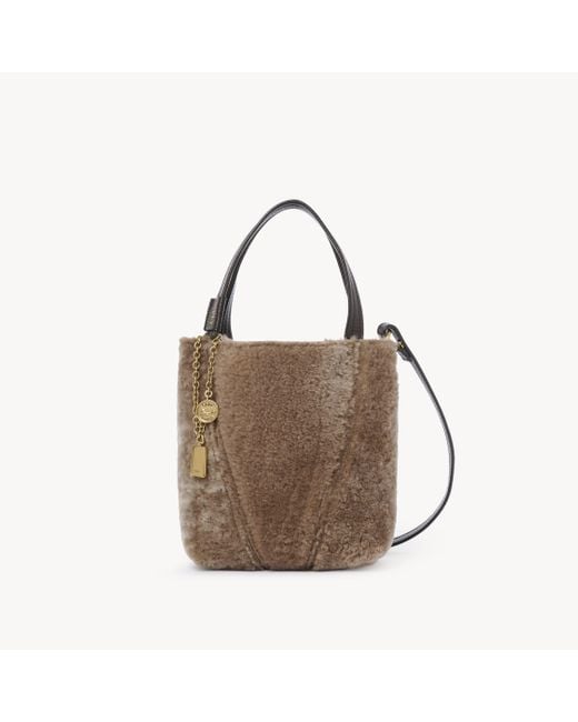 Chloé Brown Small Spin Tote Bag