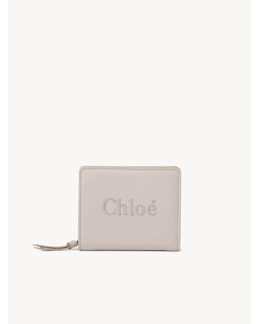 Chloé White Chloé Sense Compact Wallet