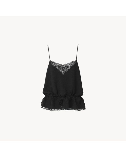 Chloé Black Drawstring Camisole Top