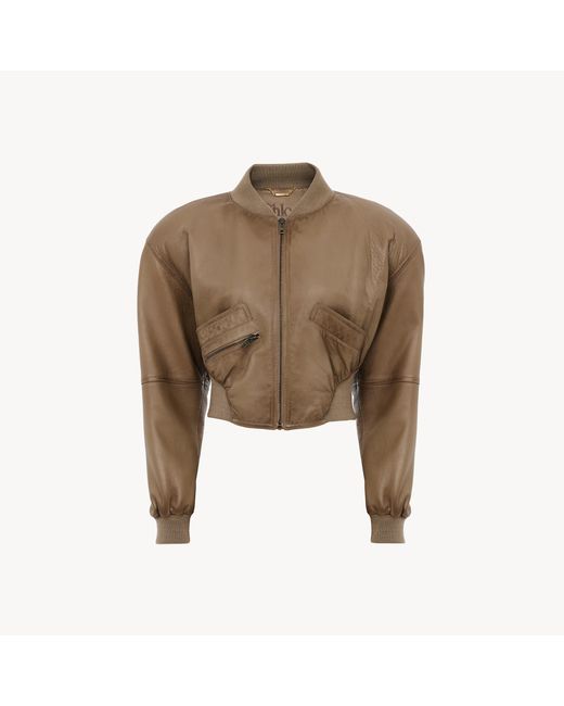 Chloé Brown Cropped Blouson