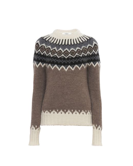 Pull ajusté en maille de laine à motif Fair Isle Chloé en coloris Multicolor