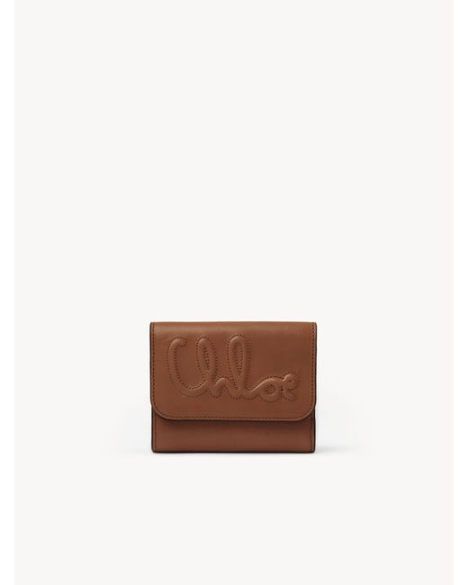 Chloé C Small Tri-Fold in het White
