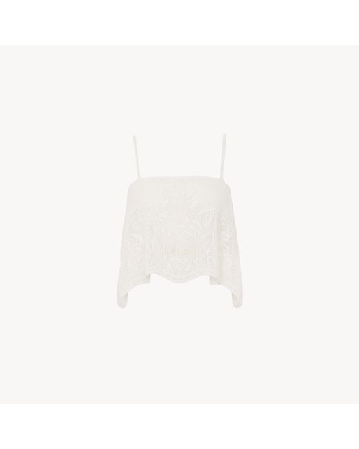 Chloé White Thin-Strap Cropped Top