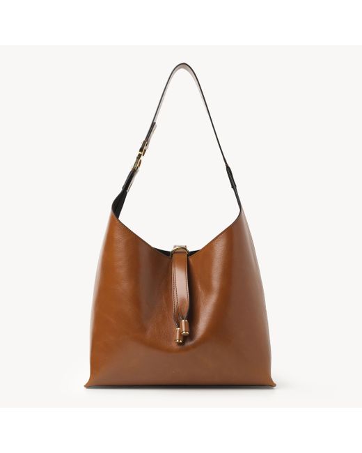 Chloé シャイニーレザー製スモールMarcieホーボーバッグ 婦人向け ブラウン サイズ 牛革（カーフ） 100 Brown