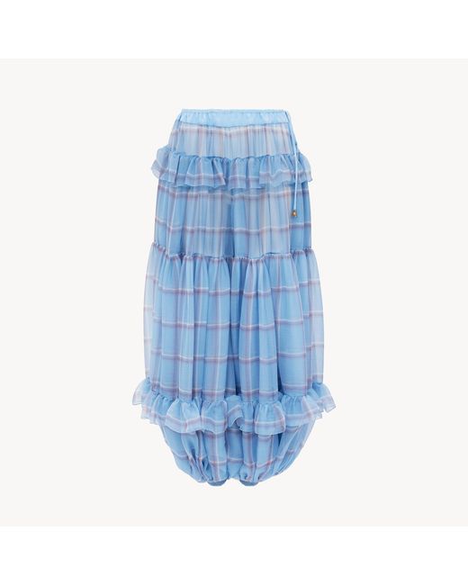 Chloé Blue Fluid Pleated Trousers