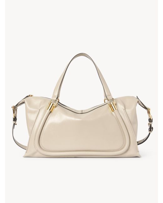 Chloé Natural Paraty 24 Bag In Shiny Leather