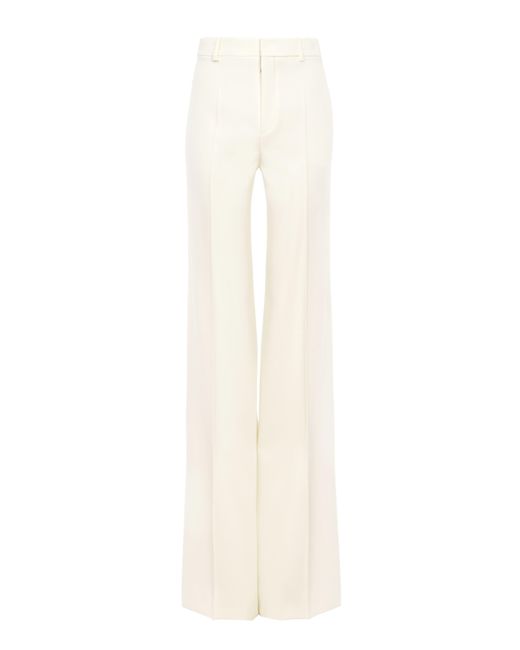 Chloé White High-rise Flared Pants In Wool Grain De Poudre
