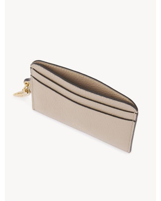 Chloé Natural Banana Card Holder In Grained Leather