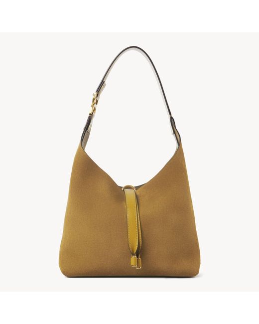 Chloé スエードレザー製Marcieスモールホーボーバッグ 婦人向け ゴールド サイズ 牛革（カーフ） 100 Brown