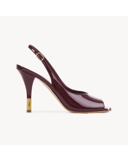 Chloé Purple Heeled Flower Sandal