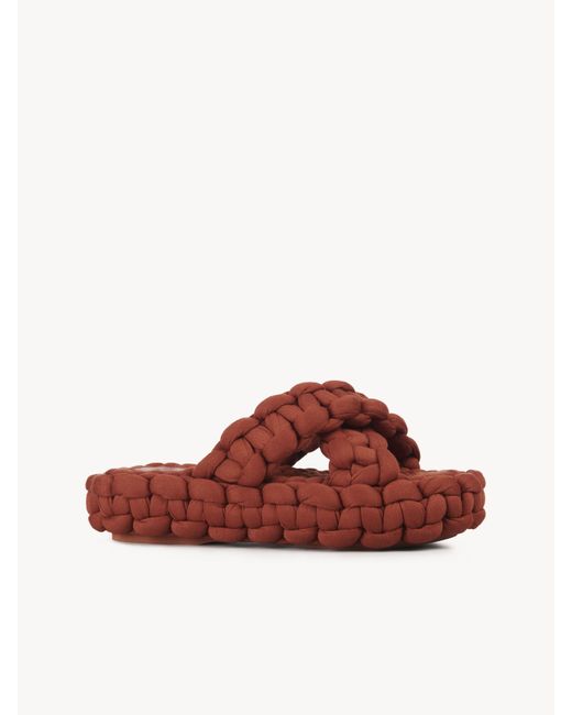 ChloÃ© Synthetic Kamy Platform Oversized Mule in Red | Lyst