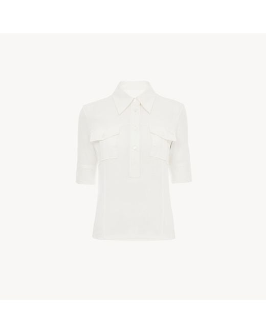 Top utilitaire à manches courtes en coton Chloé en coloris White