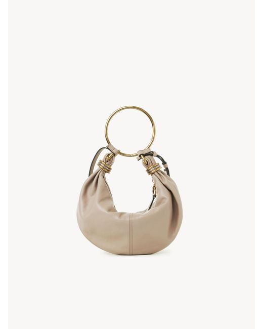 Chloé グレインレザー製スモールBracelet Hobo Bag 婦人向け ブラウン サイズ 牛革（カーフ） 100 White