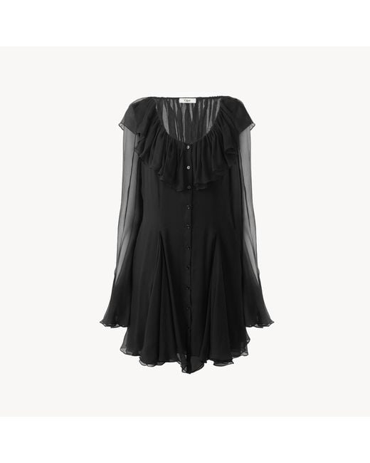 Chloé Black Flared Mini Dress